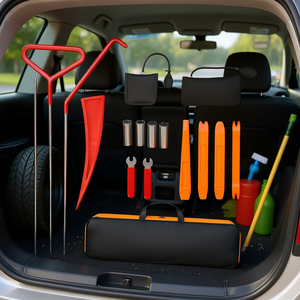 Kit d'urgence automobile 18 pièces : Cale de dégonflage de pneus, sac de gonflage, outil de démontage automatique de garnitures, modèle préféré - Product Image 2