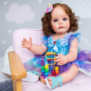 Poupée reborn en silicone de 22 pouces, réaliste et anatomiquement correcte, nouveau-né avec sucette magnétique et couche, jouet réaliste - Product Image 3