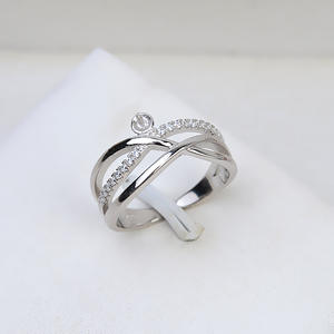 Bague d'activité ajustable en argent S925 pour femme, taille 4-6, avec incrustation de perles DIY, forme de chiffre 244, accessoires de bijoux - Product Image 2