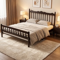 Lit double en métal forgé, style moderne et minimaliste, épaissi, multi-tailles, ensemble de chambre à coucher démontable pour dortoir scolaire, appartement, chambre.