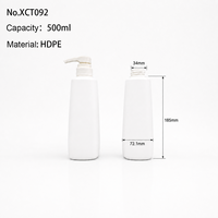 Flacon pompe à lotion blanc de qualité supérieure de 500 ml (17 oz) pour shampoing, gel douche, emballage cosmétique en plastique rechargeable vide