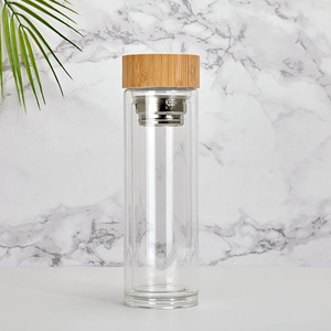 <span class=keywords><strong>Borraccia</strong></span> in vetro borosilicato personalizzato stile classico con coperchio <span class=keywords><strong>di</strong></span> <span class=keywords><strong>bambù</strong></span> bicchiere regalo Business - Product Image 5