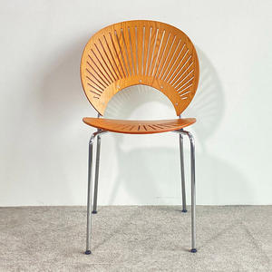 Silla alta con respaldo de madera de mimbre Real para interiores, Silla de bambú con acento, Silla de comedor de café de caña de ratán para Hotel y restaurante - Product Image 3