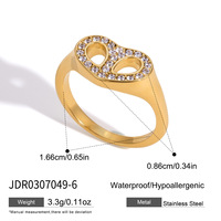 Großhandel Europäische & Amerikanische Damen Klassische Vintage-Ringe aus Edelstahl mit Zirkon-Einlage - Vielfältige Stilrichtungen Geschenke