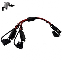14AWG SAE Y Splitter Cable 1 à 2 Quick Disconnect Connector SAE Extension Cable for Solar Panel Battery Charger-30cm