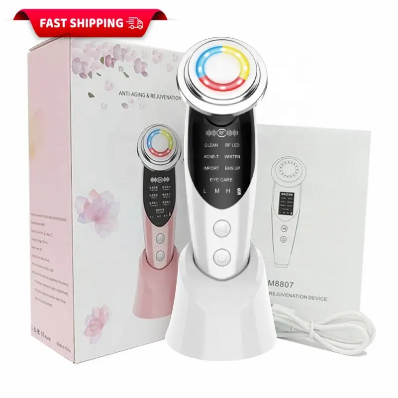 RF Lifting Machine Skin Tightening EMS Face Lifting Massager 7 in 1 Skin Rejuvenation Facial Radio Frequency Face Lift Device