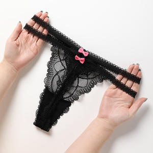 Da <span class=keywords><strong>donna</strong></span> con lacci Plus Size mutandine tinta unita Sexy con fiocco traspirante <span class=keywords><strong>perizoma</strong></span> da <span class=keywords><strong>donna</strong></span> - Product Image 3