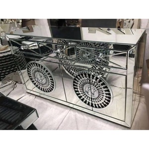 Modern Dining Room Furniture Crystal <strong>Mirrored</strong> <strong>Sideboard</strong> With 4 Doors - Product Image 3