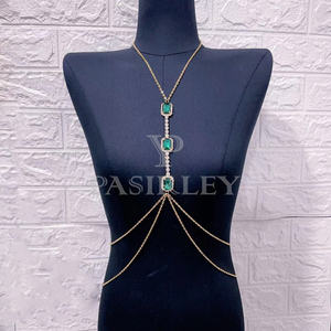 पास्सली क्रिस्टल एराल्ड छाती श्रृंखला सेक्सी फैशन सरल बिकनी बॉडी चेन महिलाओं के लिए गहने - Product Image 3