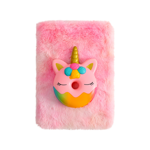 Sổ Tay Hàng Ngày Có Lông Cho Bé Gái A5 Kỳ Lân Bằng Nhung PU Màu Kawaii Sáng Tạo Bán Sỉ 2023 Cho Trẻ Em - Product Image 2