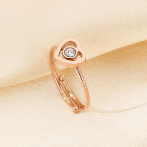 Anillo Ajustable con Lazo de Estilo Diario, en Tono Plateado, de Acero Inoxidable, para Mujer, Informal - Product Image 1