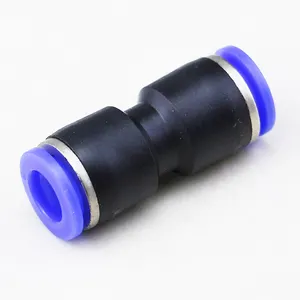 PU Series Union Push Fitting One Touch Straight Plastic Pneumatic Pipe Fitting PU Pneumatic Straight Fitting Blue