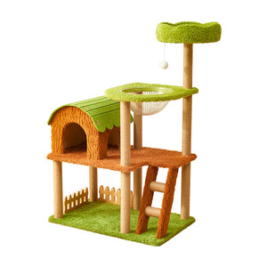 Árbol para gatos de 4 niveles, diseño de parque de la selva, gran espacio, con cama y poste rascador para familias con varios gatos. - Product Image 5