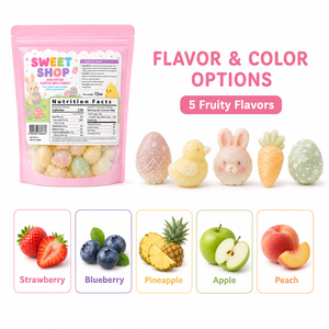 Wholesale Assorted <strong>Easter</strong> Egg Bunny Shape Liquid Jam Filled Wax Candy 12oz Bagged Fruity Chewable Wax Bottle <strong>Sweets</strong> - Product Image 2