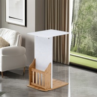 Table console en bois massif, style moderne minimaliste, amovible, en forme de C, pour salon ou chambre à coucher