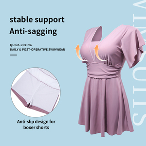 Phong cách mới Áo Tắm phẫu thuật vú Áo ngực bơi mùa xuân Nóng đặc biệt một mảnh váy thoải mái đẹp trở lại mà không có dây buộc - Product Image 3