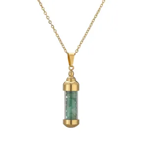 Collier pendentif en forme de flacon de parfum ouvrable RINHOO, tendance, arc-en-ciel, flacon à vœux, pendentif en acier inoxydable, chaîne de clavicule - Product Image 6