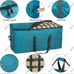 Bolsa de almacenamiento de heno para caballos, 44x18x22 pulgadas, bolsa de alimentación ecuestre para exteriores con cremallera de gran capacidad y asa para uso en granjas ecuestres - Product Image 4