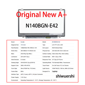 Monitor Lcd 14 "TN 1366*768 EDP 40Pin Pengganti NT140WHM T00 N140BGN E42 NT140WHM T01 T02 T04 T05 B140XTK02.0 B140XTK02.2 - Product Image 3