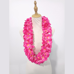 Hula Dance Flower Neck <span class=keywords><strong>Lei</strong></span> seta artificiale Plumeria <span class=keywords><strong>Lei</strong></span> KN-hl074 Festival Celebration collana School Performance Wreath - Product Image 2