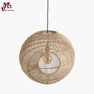 Lámpara de techo de ratán hecha a mano, iluminación colgante de mimbre, cesta de pantalla, lámpara colgante de 220V para comedor y dormitorio - Product Image 3