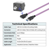 Cable de Conexión para Cámara Industrial USB 3.0 de 1.0M con Conductor de Cobre Estañado, Carga Rápida 3A/5A