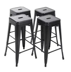 New Design Modern Metal Bar Stool High Back Bar Chair For Dining Outdoor Hotel Park Hall Use Plastic Furniture