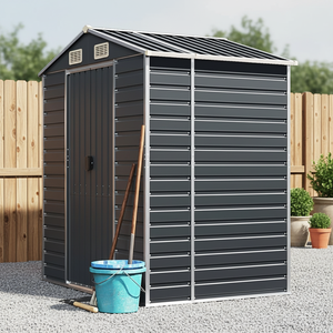 <span class=keywords><strong>Caseta</strong></span> de Jardín de Acero Galvanizado Color <span class=keywords><strong>Antracita</strong></span>, Modelo D0100XTMJ37, 75.2x51.2x78 pulgadas, Almacenamiento Exterior, Hecho en China - Product Image 5