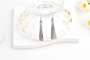 Pendientes de Borla Plateados en Acero Inoxidable de Alta Calidad para Mujer, Joyería Fina de Moda JM - Product Image 6