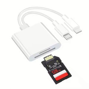 สายอะแดปเตอร์สำหรับเขียนการ์ด SD TF ภายนอกแบบ2 in 1 USB C OTG สำหรับโทรศัพท์มือถือแท็บเล็ต - Product Image 1