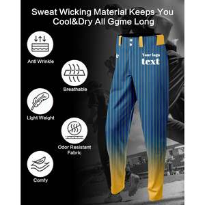 Pantalon de softball et de baseball dégradé pour jeunes hommes personnalisé avec nom de l'équipe et logo doux et confortable vêtements de chemise à fines rayures - Product Image 3