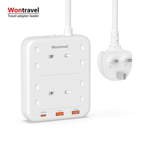 ब्रिटेन के साथ विस्तार का नेतृत्व 3 यूएसबी, 4 तरह सत्ता पट्टी पीडी के साथ 20W के साथ ब्रिटेन पावर सॉकेट स्विच विस्तार तार - Product Image 4