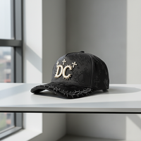 Casquette de baseball brodée personnalisée 3D à 5 panneaux avec visière en daim noir, puce NFC et doublure en satin – Vente en gros
