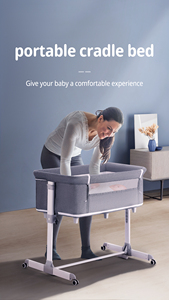 เตียงนอนเด็กเล่นสารพัดประโยชน์พร้อมมุ้งกันยุง, เตียงนอนสำหรับเดินทางถอดออกได้เตียงนอนสุดหรูเตียงนอนเด็กข้างเตียงเด็ก - Product Image 2