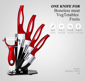 Hot Bán 6Pcs Dao Gốm Set Với <span class=keywords><strong>Acrylic</strong></span> Khối Chủ Chất Lượng Cao Xử Lý Cho Trái Cây Rau Thịt Dao Nhà Bếp - Product Image 3