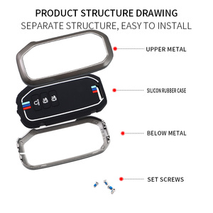 Étui de protection pour clé de voiture en alliage de zinc et gel de silice pour <span class=keywords><strong>KIA</strong></span> Carnival EV6 GTLINE <span class=keywords><strong>Sportage</strong></span> 7 boutons, <span class=keywords><strong>porte</strong></span>-clés, sac - Product Image 5