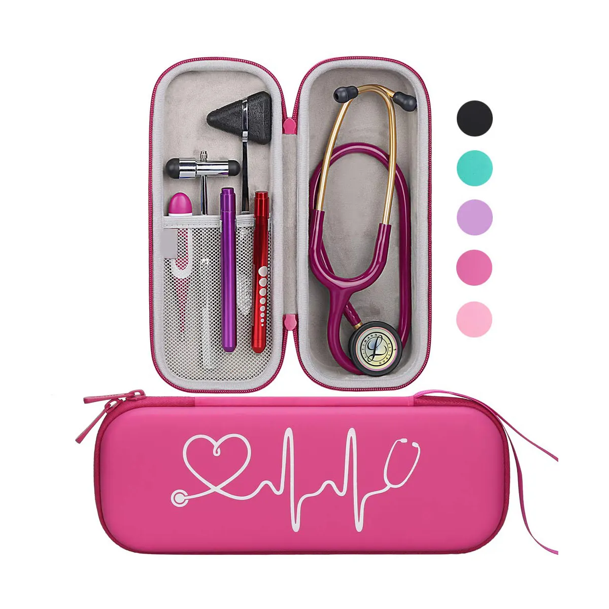 Venta caliente ODM Custom Hard Shell Eva Case 3M Littmann estetoscopio Case Sets para enfermera Doctor estudiantes