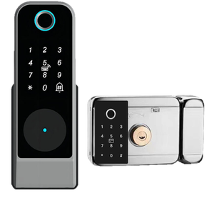 กลอนประตูดิจิตอลแบบกันน้ำ Glomarket พร้อมระบบ WiFi สำหรับประตูไม้/อลูมิเนียม/เหล็ก สีดำ ควบคุมผ่านแอป Tuya Smart Lock - Product Image 1