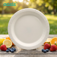 Oasis Wholesale – Nouveauté : Vaisselle jetable biodégradable, imperméable, de qualité alimentaire, compostable, résistante à l'huile et à l'eau, couleur et taille personnalisables, idéale pour le camping