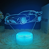 Prix de gros Lampe de nuit LED 3D rechargeable Plaque acrylique transparente Base en ABS Lampe décorative sécurisée pour les amateurs d'anime