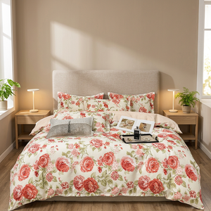 Ensemble de literie 3 pièces haut de gamme moderne en tissu imprimé sur mesure, taille Queen, pour toutes les saisons, drap et taie d'oreiller, usage domestique et hôtelier, 100TC polyester - Product Image 3