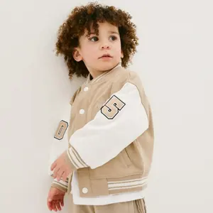 Aanpassen Logo Chenille Borduurwerk Outwear Jas Unisex Kinderen Baby Boy Honkbal Varsity Jacks