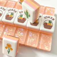 Jeu de Mahjong portable en acrylique FX avec étui de voyage – Idéal pour les soirées et le divertissement