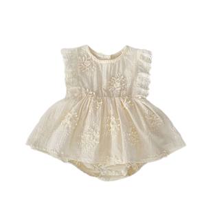 Renren Nuevo Mono de Verano para Bebé Niña, de Algodón con Bordado de Encaje y Mangas con Volantes, Estilo Princesa, Lindo Body para Bebés de Un Mes a Un Año - Product Image 5