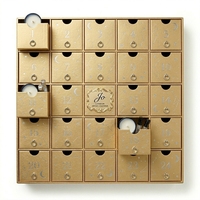 Boîte cadeau de Noël en carton doré de luxe personnalisée avec 24 compartiments tiroirs, boîte vide pour calendrier de l'avent, pour emballage de cadeaux