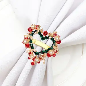 Valentine's Day Heart-shaped Napkin Ring Metal Napkin Buckle Diamond-studded Golden Napkin Ring