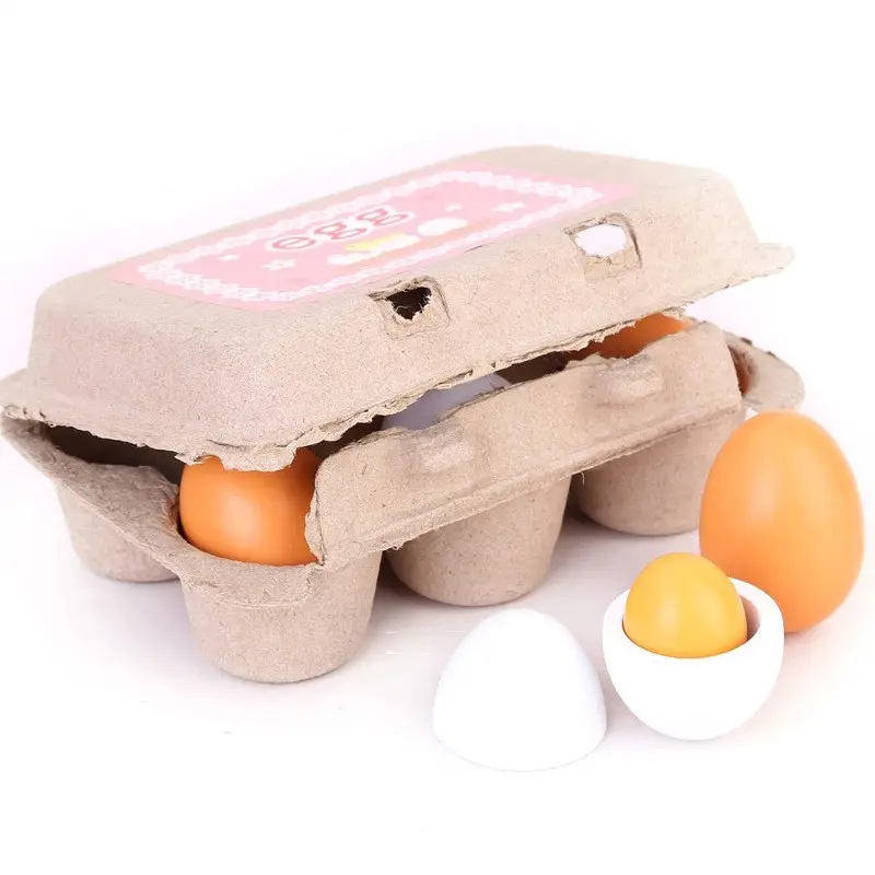 6 قطعة البيض اللعب ل خشبية لعبة الغذاء مع الاطفال اللعب الغذاء الطبخ DIY مطبخ نتظاهر اللعب الغذاء مجموعة ، بيض عيد القيامة
