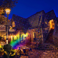 Projecteur de lumières laser de Noël RVB d'extérieur multi-motifs intelligents améliorés Minuterie à distance Douches d'étoiles Lumières laser Lumières de jardin