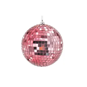 Quality 12cm Mirror Disco Ball Colorful Hanging Disco Balls Ornaments For Christmas Tree Party Decoration