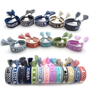 Vòng Đeo Tay Có Thể Điều Chỉnh Dệt Quyến Rũ Tua Vòng Đeo Tay Biểu Tượng Tùy Chỉnh Thêu Có Thể Điều Chỉnh Dệt Vòng Đeo Tay Trang Sức Cô Gái Quyến Rũ Dệt Brace - Product Image 2